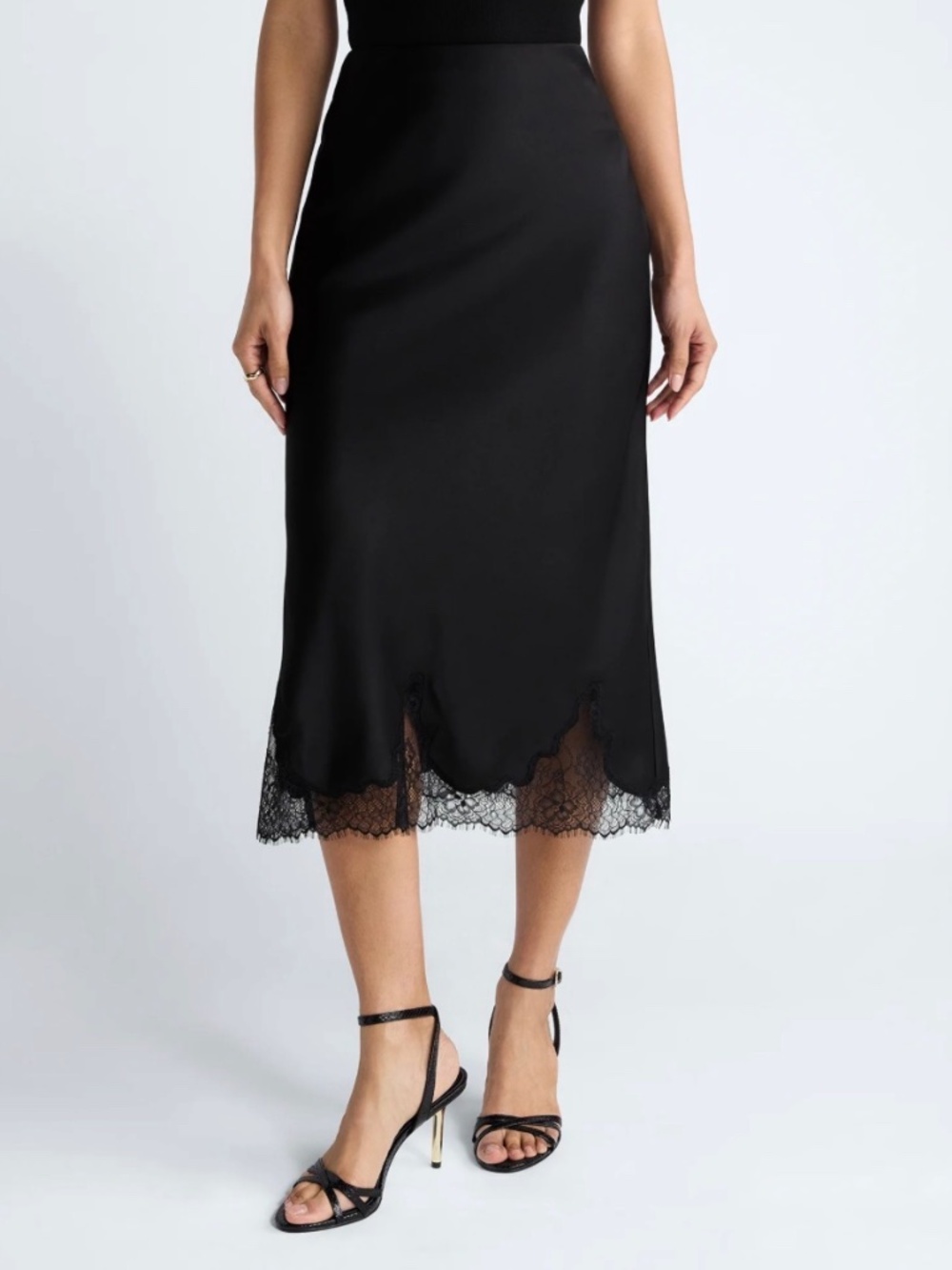 Womens Scoop NYC Slip skirt black NWT size xs